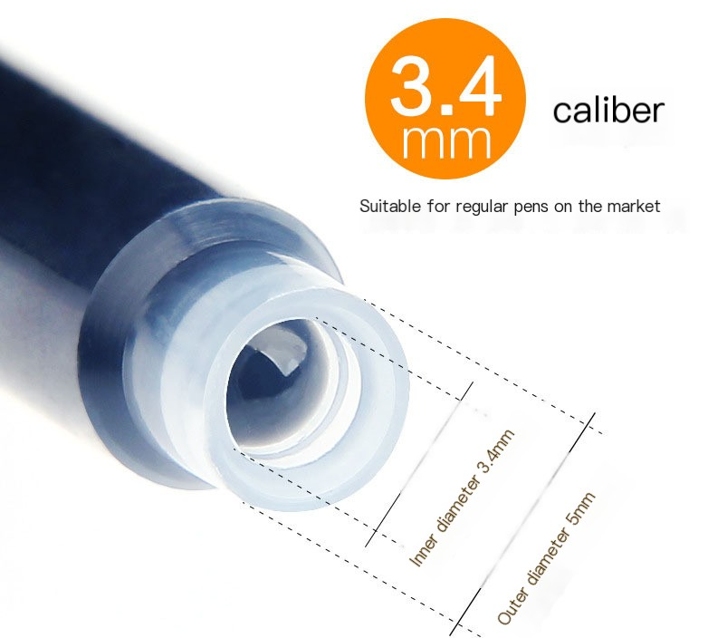 Fountain Pen Ink Cartridges in Blue, Black, Red (3.4)