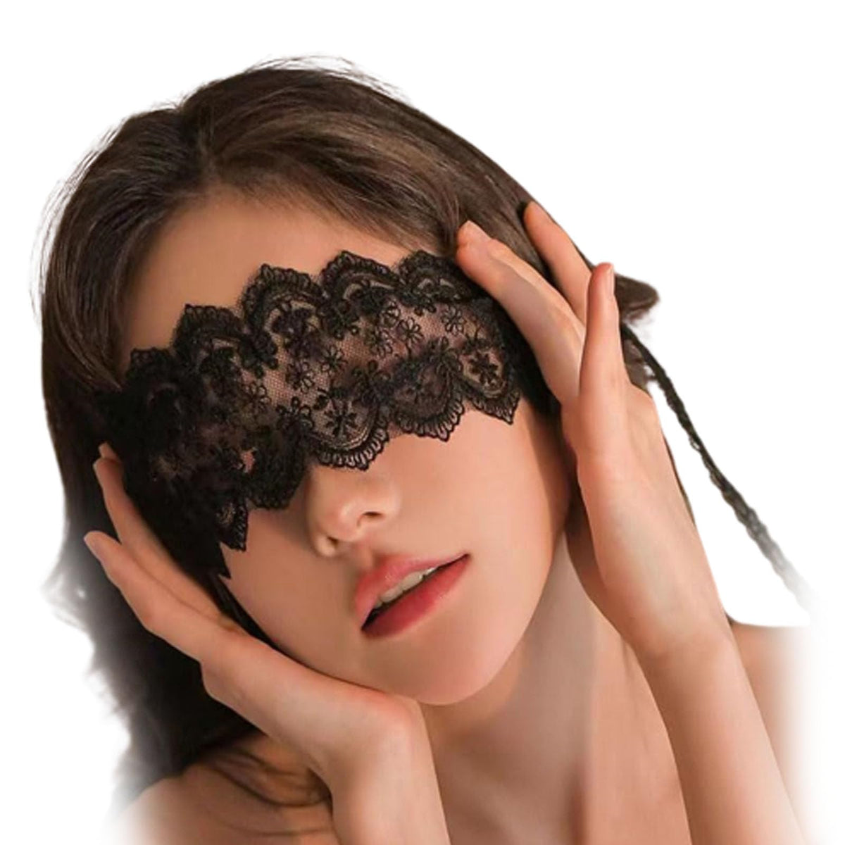 MFMYEE Lace Eye Mask Blackout Mesh Eye Mask Womens Sleeping Eye Mask,Masquerade Blindfold for Halloween Cosplay Costume Party