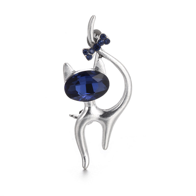 Rhinestone Cat Brooch - product image 2