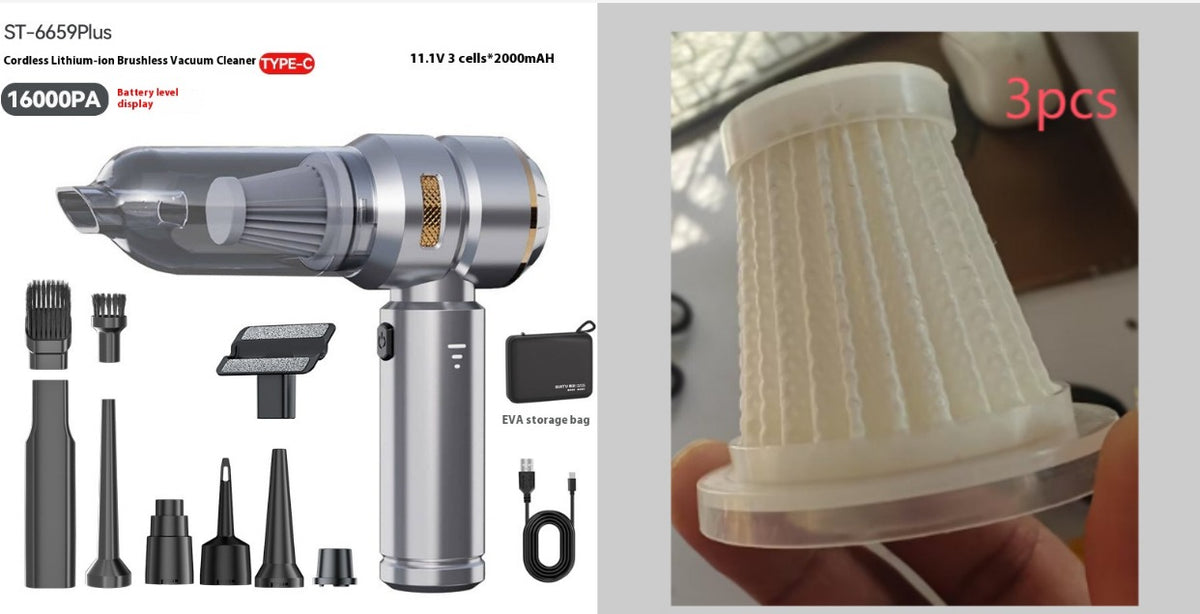 Mini Handheld Dual-Function Car Cleaner - Suction & Blowing