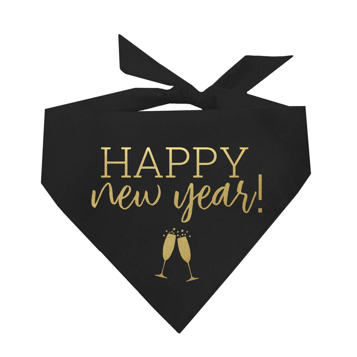 Happy New Year 2025 New Years Eve Party Dog Bandana (Black XS 195)