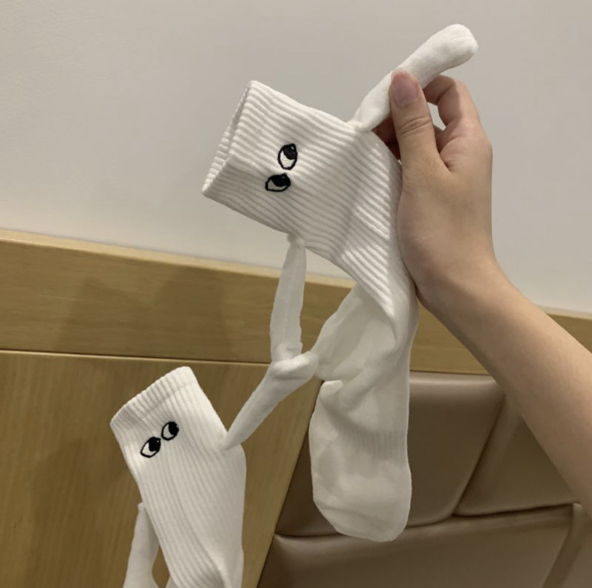Magnetic Couple Socks with Creative Embroidery Design
