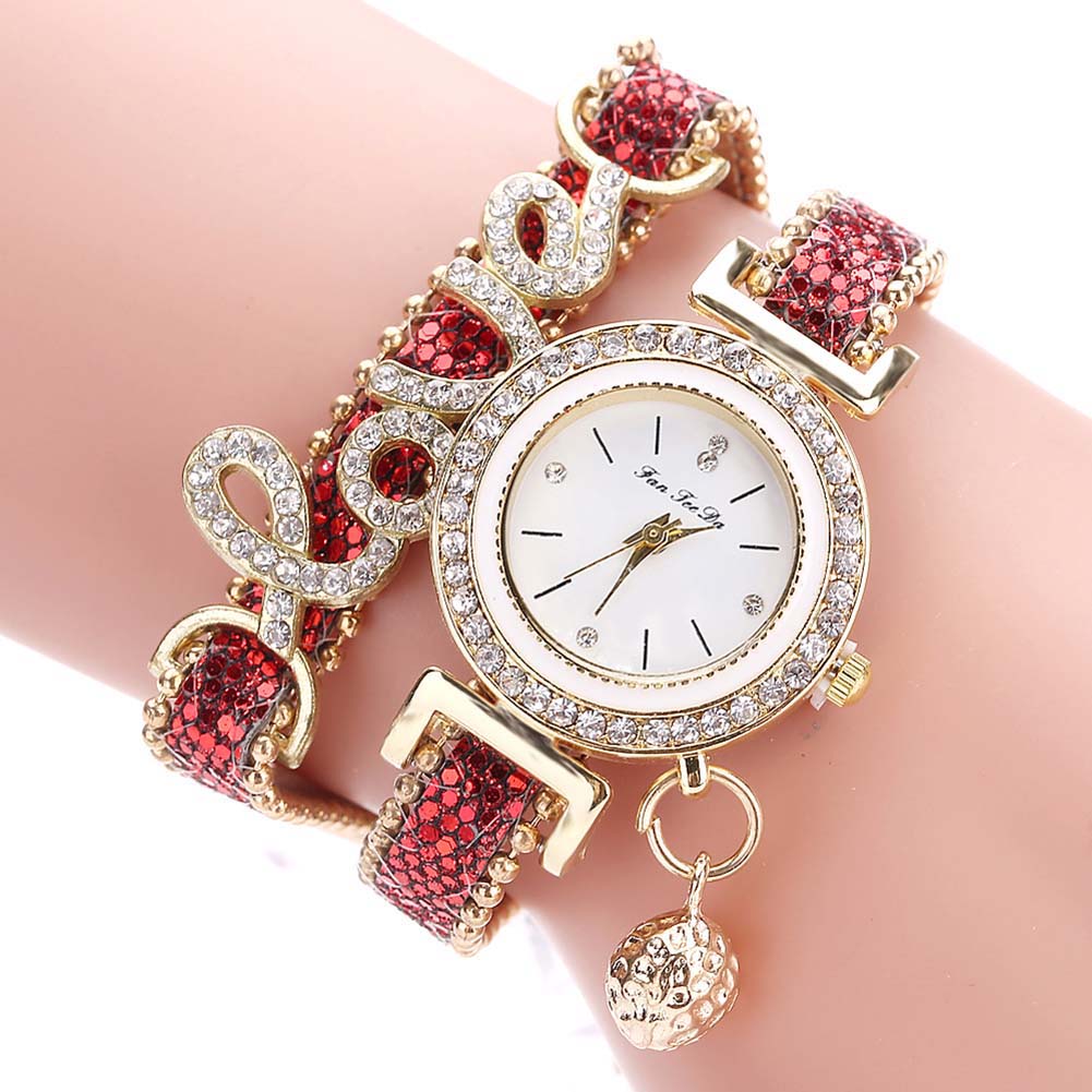Diamond-Studded Snake Skin Women's Watch with Bracelet