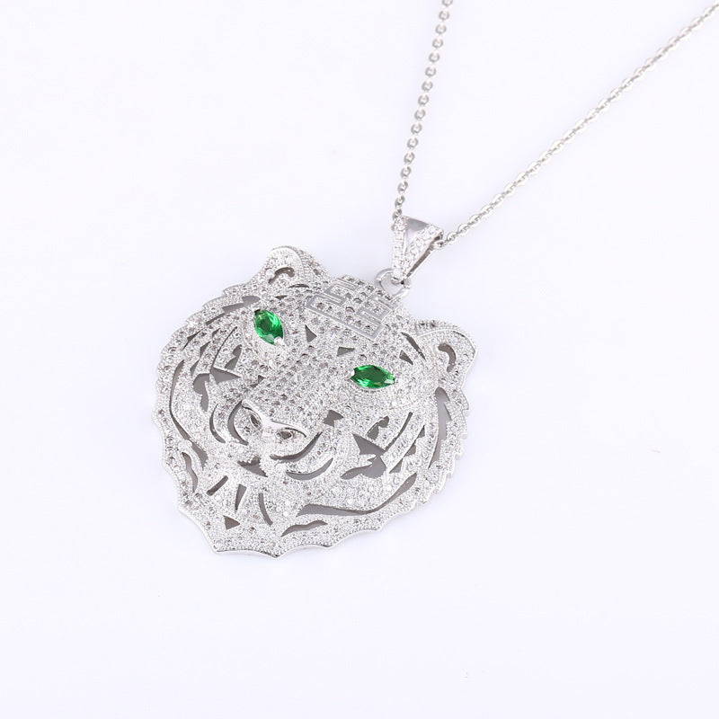Crystal Tiger Head Pendant Necklace - product image 5