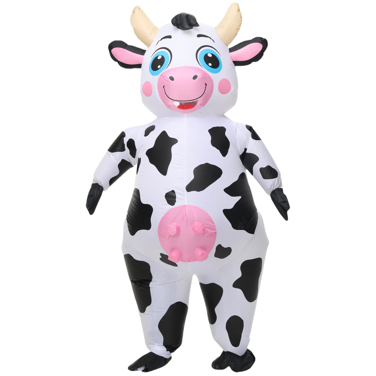 Arokibui Inflatable Cow Costume Funny Blow up Animal Costume Cow Suit Cosplay Party Christmas Halloween Costume Festival Costume Parade Carnival Costume