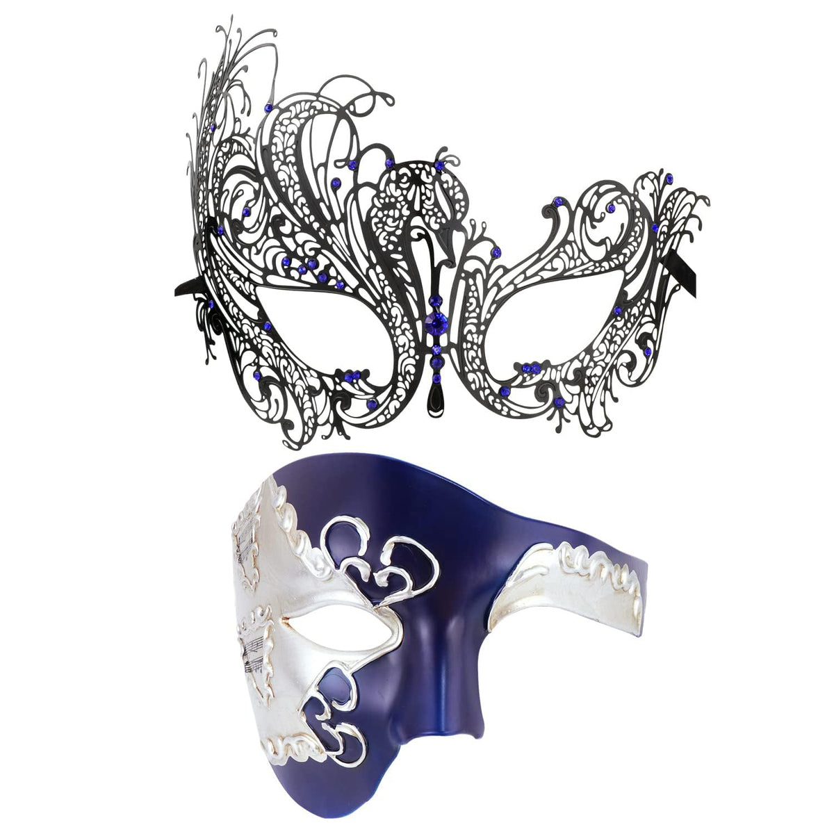 Coddsmz Couples Masquerade Mask Men Mardi Gras Mask Phantom Opera Mask Masquerade Ball Mask Venetian Cosplay Costume Halloween Party Mask Set