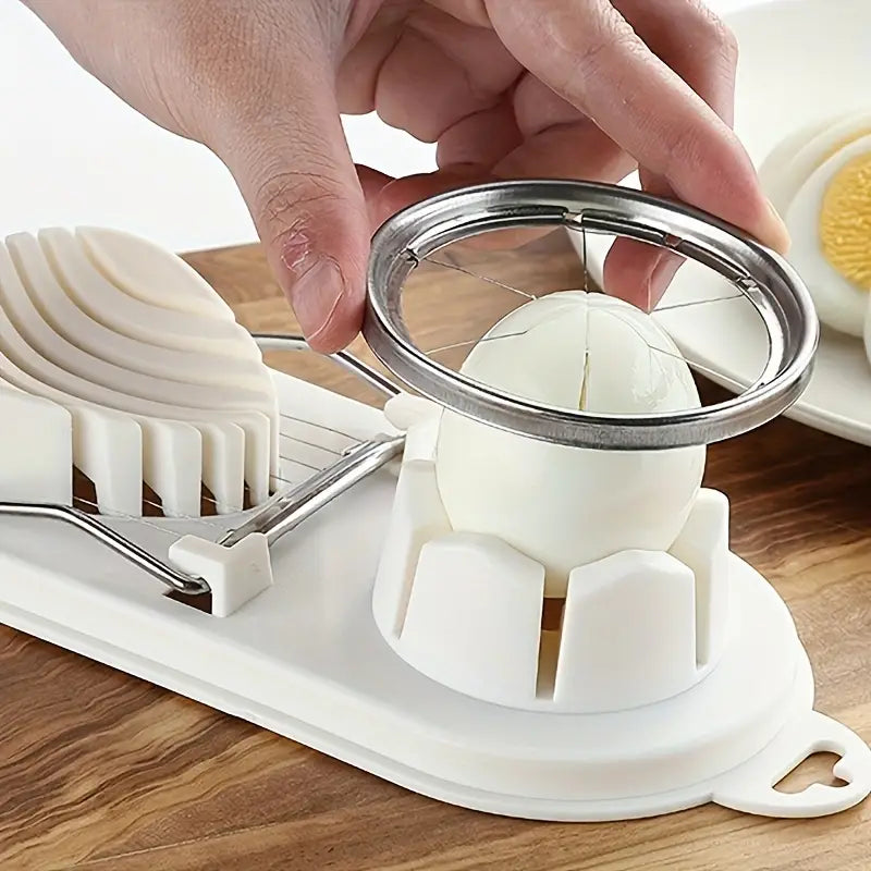 1-Piece Stainless Steel Egg Cutter and Divider Tool
