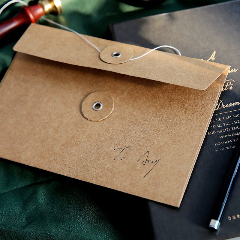 Vintage Kraft Paper Envelope with Button Closure - product image 7