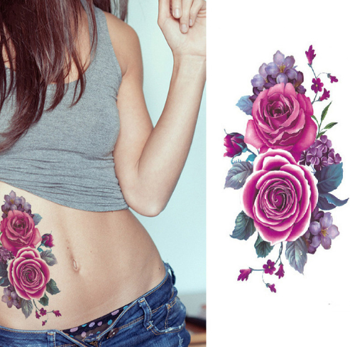 Flower Tattoo Stickers - Plum Blossom Design