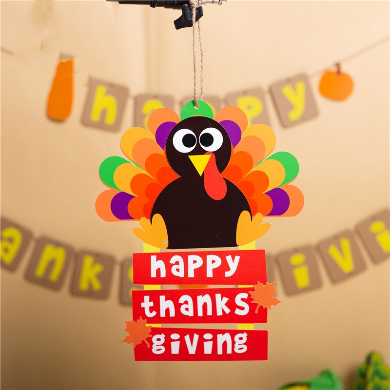 DIY Thanksgiving Turkey Door Hanger for Kids' Decor