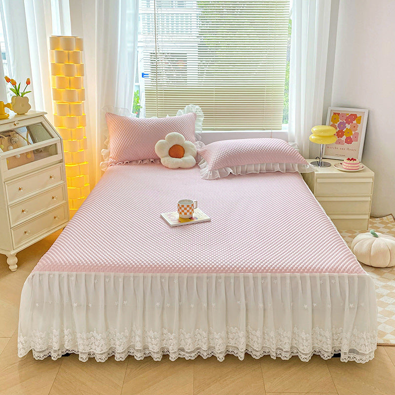 Solid Color 3D Ice Silk Bedding Set for Summer (3 Pieces)