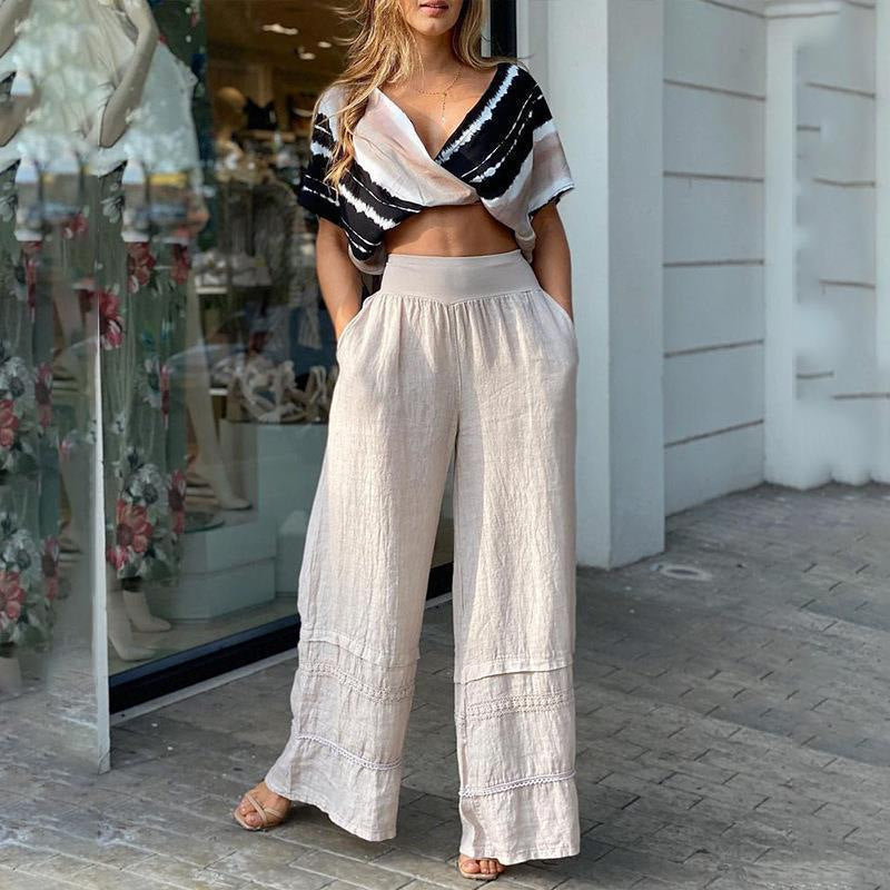 2023 Elegant V-Neck High-Waisted Fashion Set