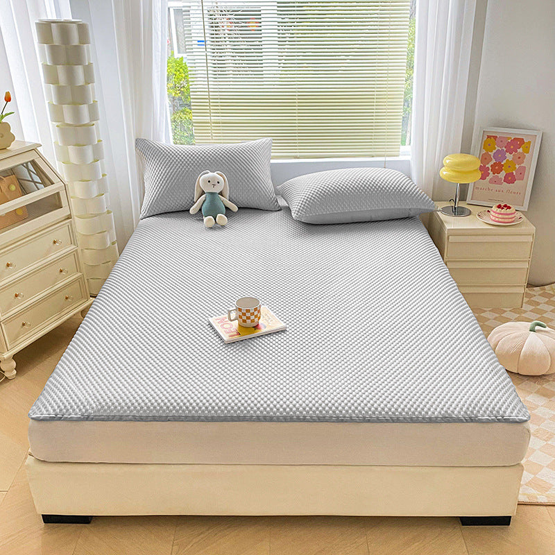Solid Color 3D Ice Silk Bedding Set for Summer (3 Pieces)
