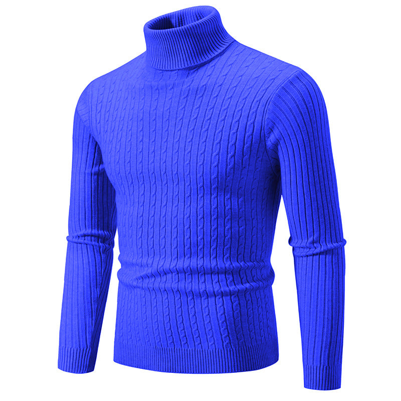 Men's Casual High Collar Pullover Sweater