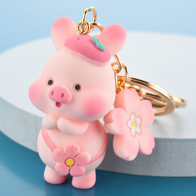 Pink Pig Flower Keychain - product image 6