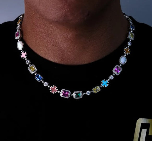 Gold-Plated Hip-Hop Gemstone Necklace - product image 3