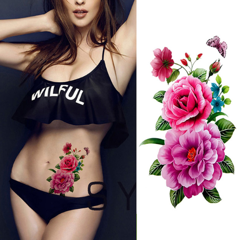 Flower Tattoo Stickers - Plum Blossom Design