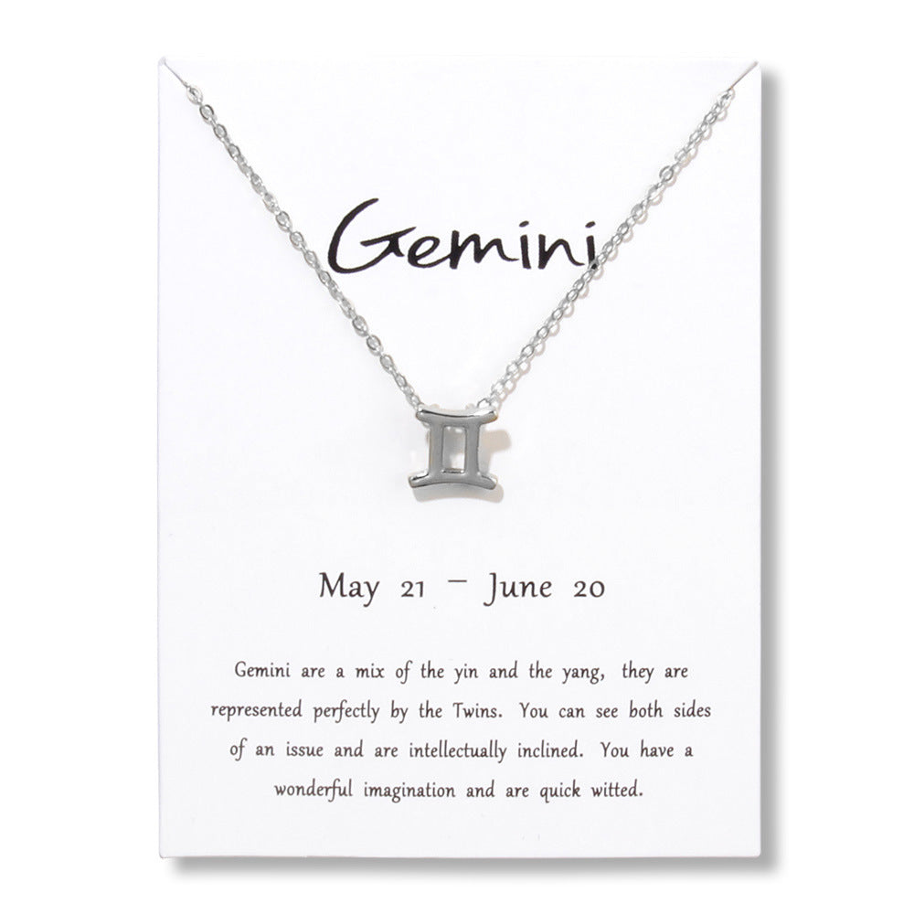 Zodiac Alloy Pendant Necklace Wholesale Christmas Gift