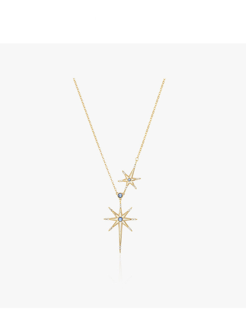 Hexagram Necklace for Women, Simple Pendant Chain