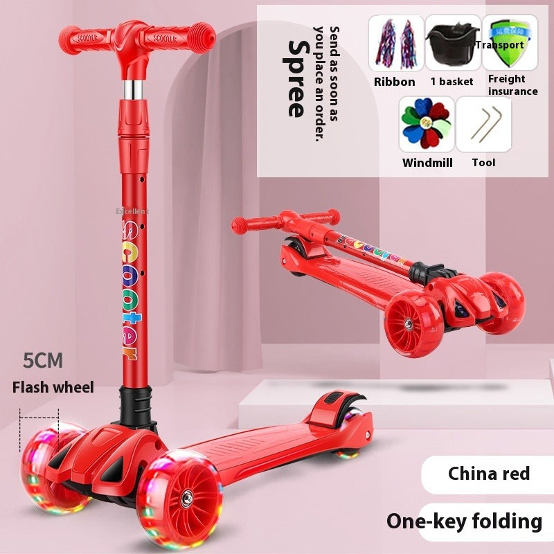 Kids Foldable Flash Wheel Scooter