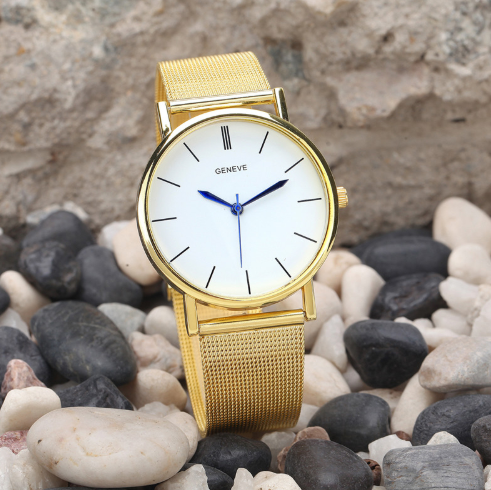 Geneva Gold Mesh Crystal Watch - product image 4