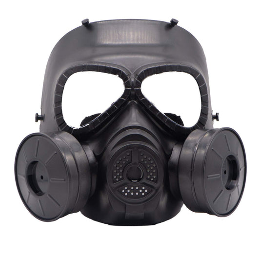 M04 Airsoft Protective Gas Mask Tactical Safety Toxic Mask Full Face Eye Protection Skull Dummy Game Mask with Adjustable Strap for BB Gun CS Paintball Cosplay Costume Halloween Masquerade (2 Filter)