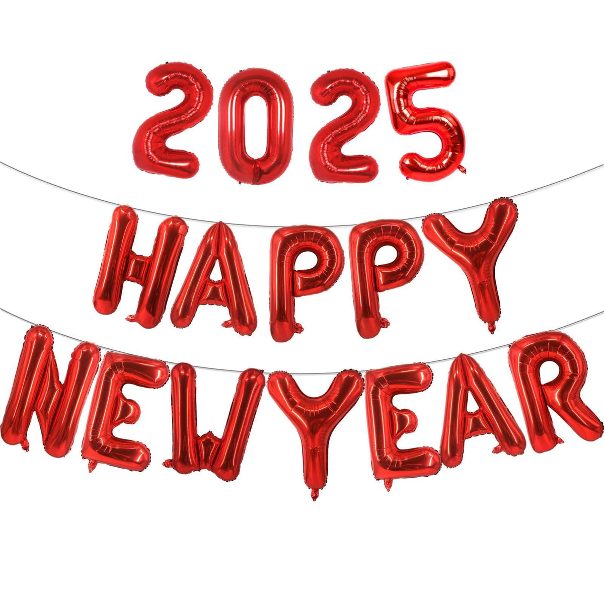 Red Happy New Year 2025 Balloons 16 Inch Happy New Year Balloons RedNew Years Eve Party Supplies 2025 Balloons Red New Years Decorations 2025NYE Balloons New Years 2025 Balloons