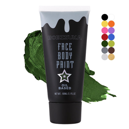 BOBISUKA Green Face Paint Blendable Cream Body paint Eye Black for Sports Baseball Softball Football Face Painting Kit for Zombie Monster Camo Witch Halloween Cosplay Costume Parties