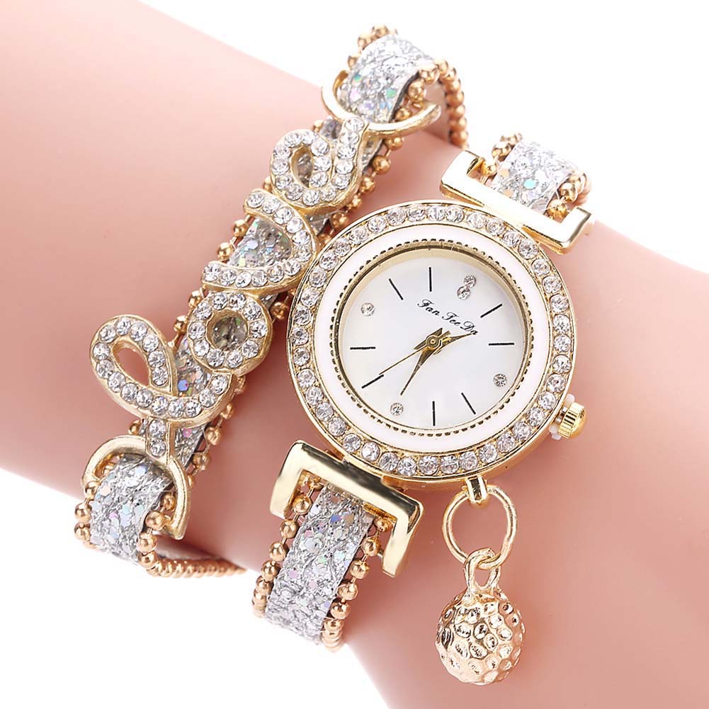 Diamond-Studded Snake Skin Women's Watch with Bracelet