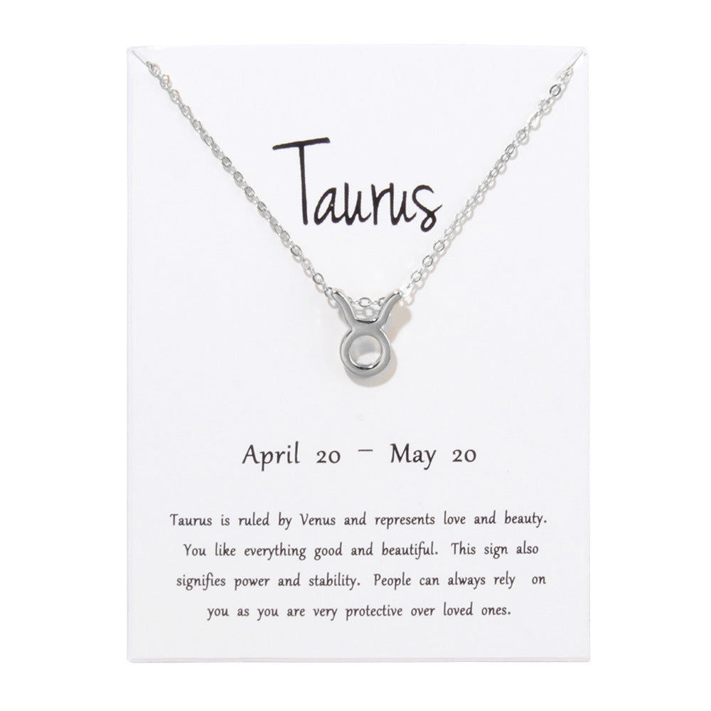 Zodiac Alloy Pendant Necklace Wholesale Christmas Gift