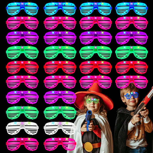 20 Pack LED Glow GlassesLight Up GlassesGlow in The Dark GlassesGlow Party SuppliesRave neon Flashing Party For Birthday Mardi Gras New Years Eve Party DecorationSuitable For Kids/Adults