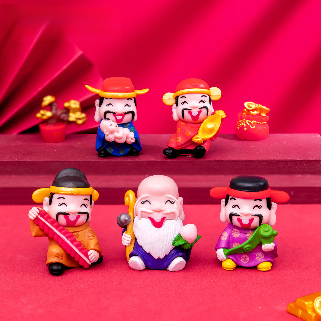 DIY Miniature New Year Fortune God Decoration Accessory