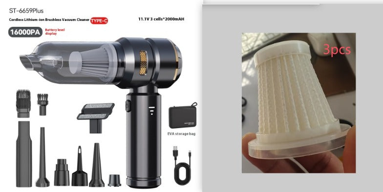 Mini Handheld Dual-Function Car Cleaner - Suction & Blowing