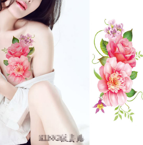 Flower Tattoo Stickers - Plum Blossom Design