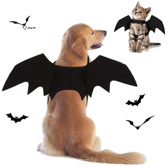 Tealots Halloween Dog Costume Pet Bat Wings for Adjustable Funny Cat Bat Wings Party Outfit Cosplay Apparel for Small Medium Large Dogs Doggy (Black X-Large)