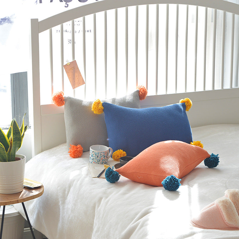 Danish-Style Colorful Ball Sofa Pillow