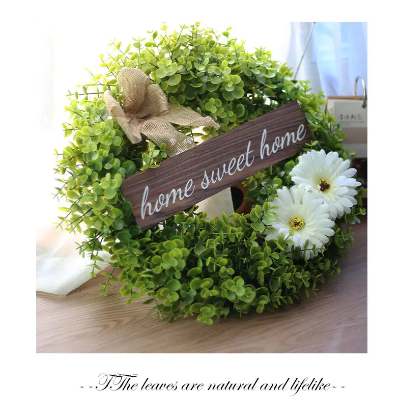 Farmhouse Artificial Leaf Door Wreath