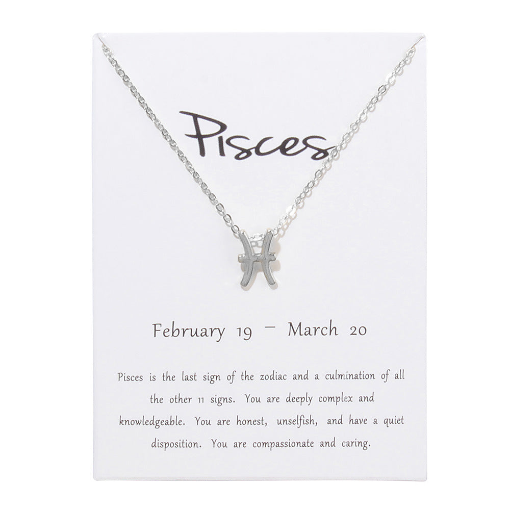 Zodiac Alloy Pendant Necklace Wholesale Christmas Gift