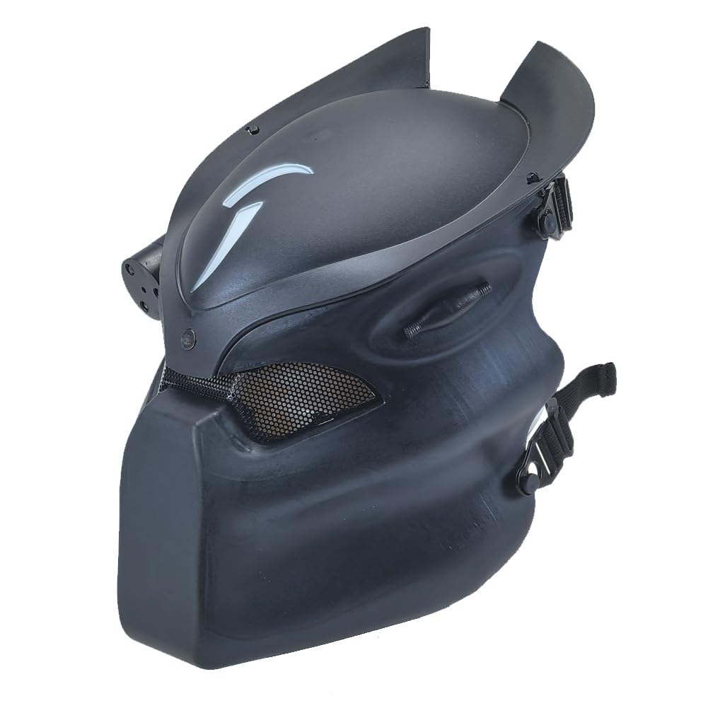 ATAIRSOFT Airsoft Halloween Costume Cosplay Tactical Protective Alien Full Face Mask (Black)