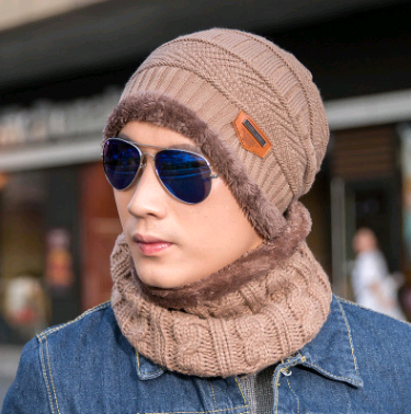 Winter Men's Knitted Beanie and Scarf Set (2 Pieces)