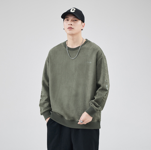 High Street Distressed Crew Neck Sweatshirt for Men