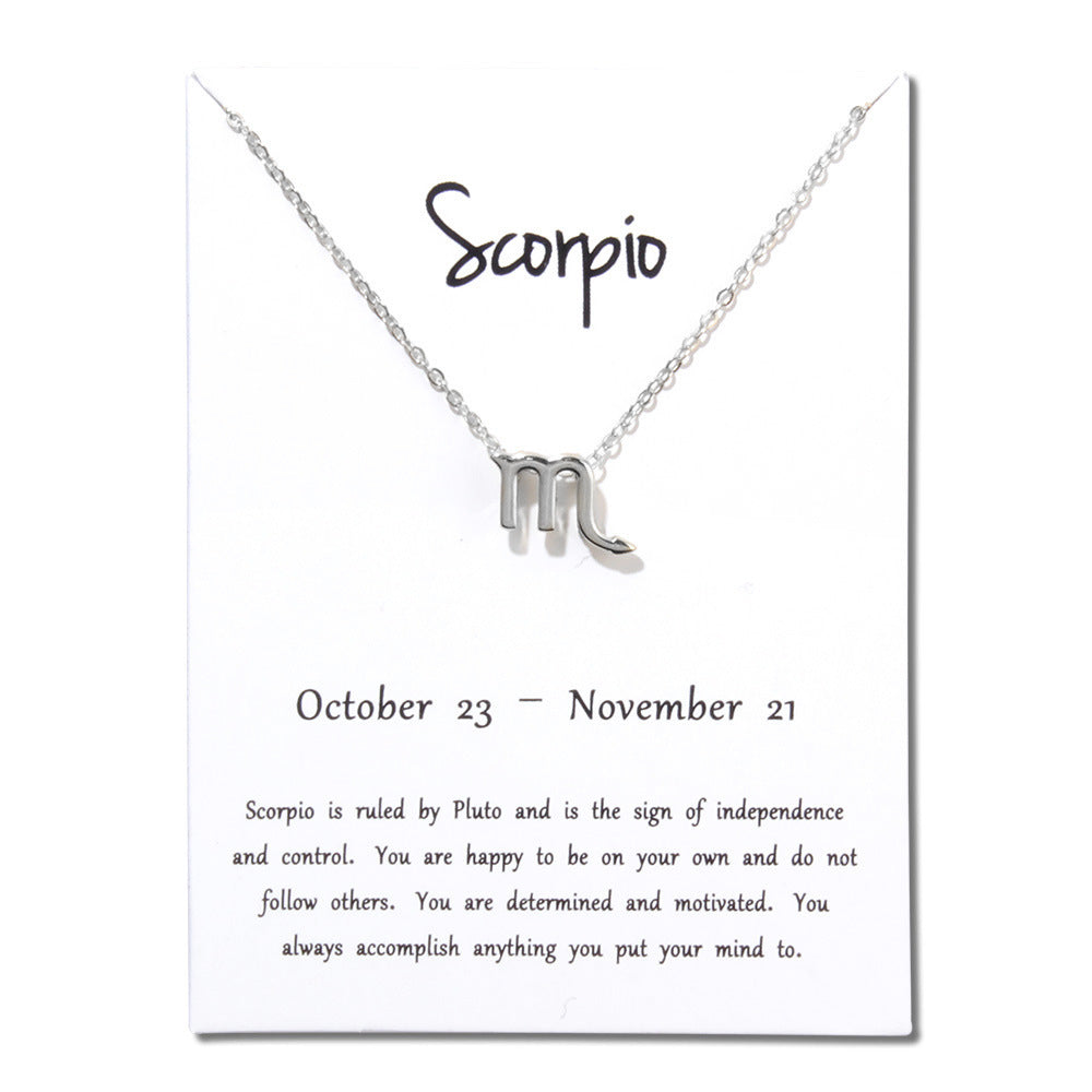 Zodiac Alloy Pendant Necklace Wholesale Christmas Gift