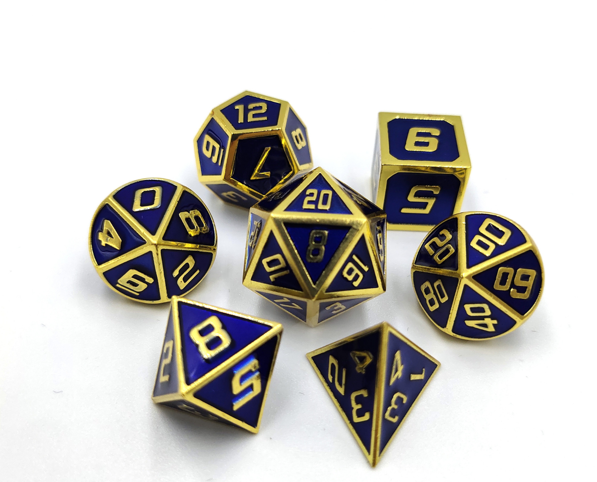 7-Piece Metal RPG Dice Set with Bag - product image 3