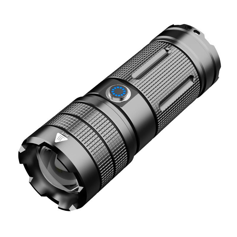 High-Power Rechargeable Flashlight with Zoom Function