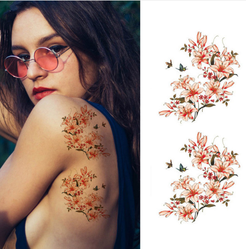 Flower Tattoo Stickers - Plum Blossom Design