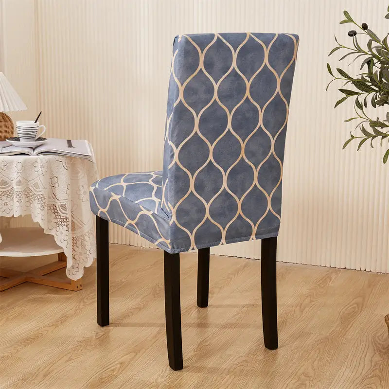 Geometric Pattern Stretch Chair Cover for Parties (1pc)