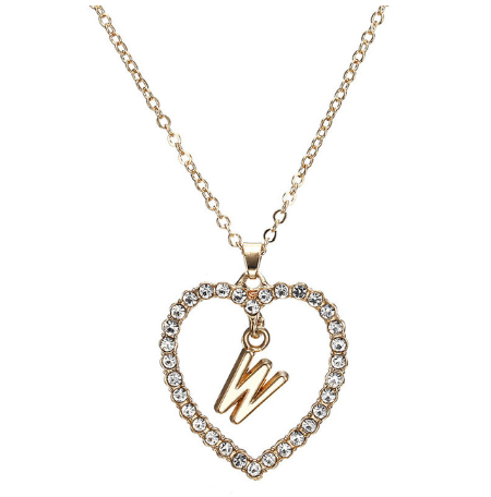 Crystal Heart Letter Necklace - product image 4