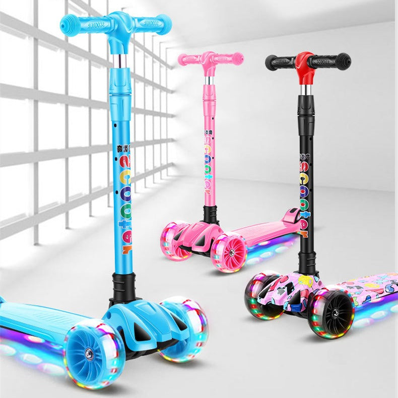 Kids Foldable Flash Wheel Scooter