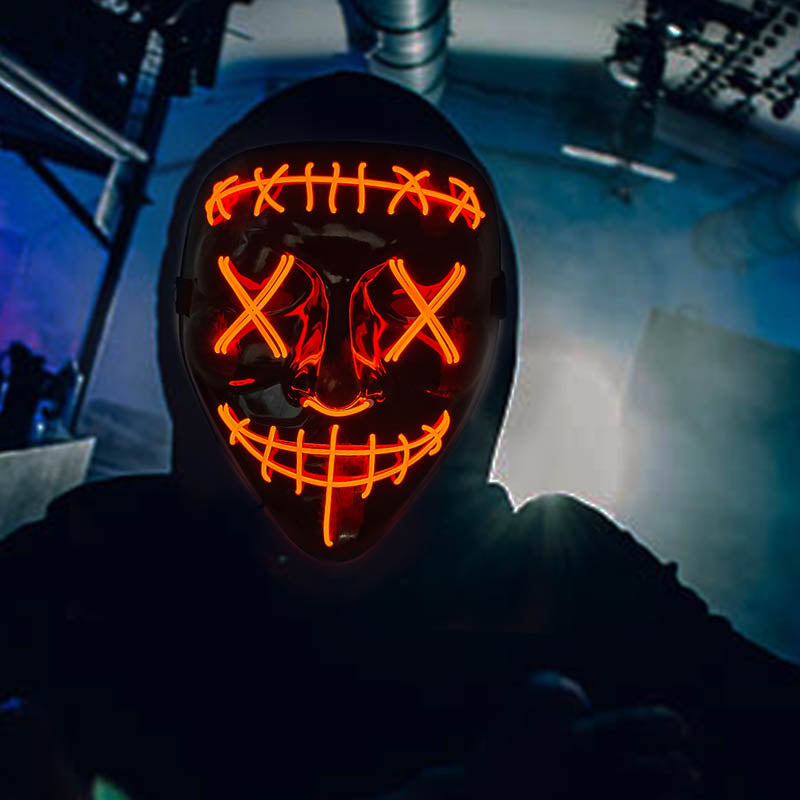 LED Neon Halloween Mask for Cosplay Costume