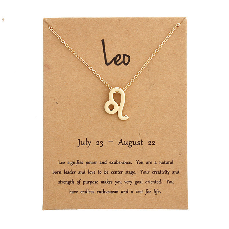 Zodiac Alloy Pendant Necklace Wholesale Christmas Gift